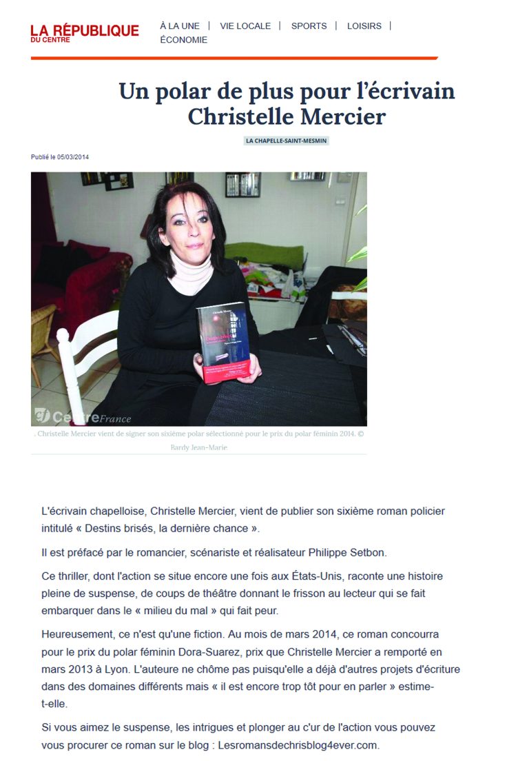 Dora Suarez presse la république du centre